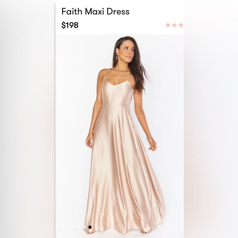 Show Me Your Mumu Faith Maxi Champagne Satin Bridesmaid Dress